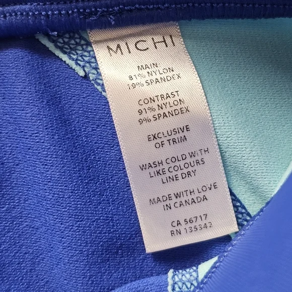 Michi Canyon Colorblock Compression Leggings Blue Yellow Small Luxury Activewear - Picture 11 of 12